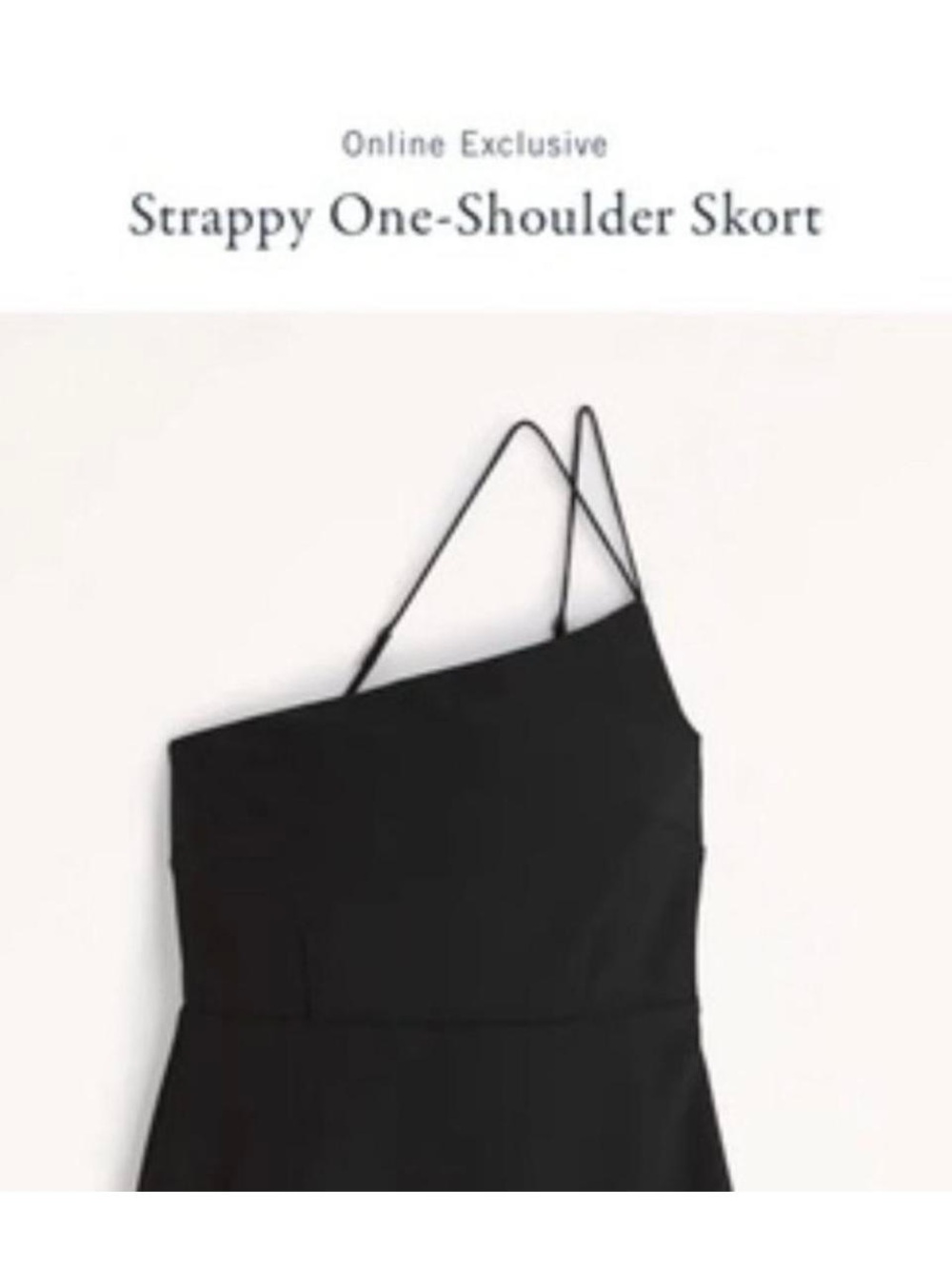 Abercrombie & Fitch Black One-Shoulder Strappy Skort
